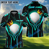 BlueJose Golf King Crown Design Personalized Name, Team Name 3D Shirt (4 Colors)