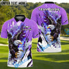 BlueJose Golf Ice Glare Eagle Design Personalized Name, Team Name 3D Shirt (5 Colors)