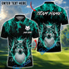 BlueJose Golf Flaming Wolf Design Personalized Name, Team Name 3D Shirt (4 Colors)