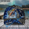 BlueJose Fishing Water Splash Camo Happy Personalized Name Classic 3D Cap Personalized Cap (13 Breeds)