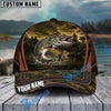 BlueJose Fishing Forest Camo Orange Trim Personalized Cap (13 Breeds)