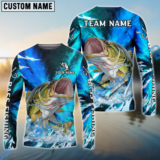 Bluejose Bass Fishing Sharp Strike Custom Name & Team Name 3D Shirts