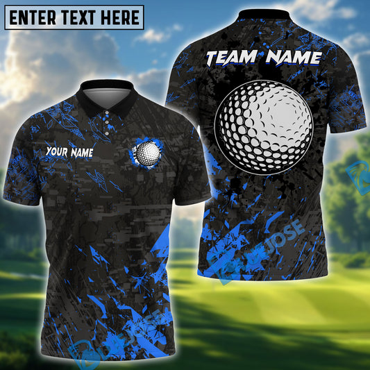 BlueJose Billiards Golf Black Stains Grunge Personalized Name Shirt (6 Colors)