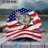 BlueJose Fishing Patriotic Flag Water Splash Personalized Cap (13 Breeds)