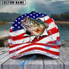 BlueJose Fishing Patriotic Flag Water Splash Personalized Cap (13 Breeds)