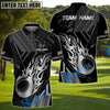 BlueJose Golf Black Gold Flaming Personalized Name, Team Name 3D Shirt (6 Colors)