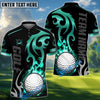 BlueJose Golf Flame Premium Pattern Personalized Name, Team Name 3D Shirt (6 Colors)