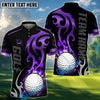 BlueJose Golf Flame Premium Pattern Personalized Name, Team Name 3D Shirt (6 Colors)