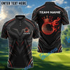 BlueJose Golf Golden Royal Flame Personalized Name, Team Name 3D Shirt (6 Colors)