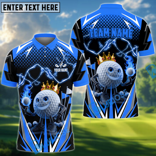 BlueJose Golf Thunder Funny Ball Personalized Name, Team Name 3D Shirt (4 Colors)