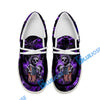 BlueJose Billiards Ball 8 Fire Skull US Flag Purple White Canvas Loafer Shoes