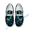 BlueJose Billiards Ball 8 Cyan Dark Material White Canvas Loafer Shoes