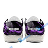 BlueJose Billiards Ball 8 Purple Dark Material White Canvas Loafer Shoes