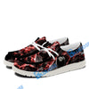 BlueJose Billiards Ball 8 Red Dark Material White Canvas Loafer Shoes