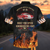 Bluejose Personalized Car "American Muscle Heritage" Flames Mustang Hawaiian Shirt