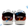 BlueJose Billiards 8 Ball Fusion Skulls White Canvas Loafer Shoes (4 Colors)