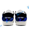 BlueJose Billiards 8 Ball Fusion Skulls White Canvas Loafer Shoes (4 Colors)