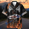 Bluejose Personalized Car "American Muscle Heritage" Flames Mustang Hawaiian Shirt
