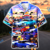 Bluejose Hot Rod Drive-In Diner Classic Car Collection Hawaiian Shirt