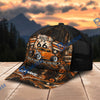 BlueJose Route 66 Hot Rod "Honoring the Legends of the Open Road" Personalized Name Cap – Orange Coupe Custom Baseball Cap