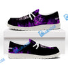 BlueJose Billiards 8 Ball Fusion Skulls White Canvas Loafer Shoes (4 Colors)