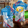 BlueJose Billiards 8 ball & 9 Ball New USA Personalized Name, Team Name Shirt (4 Colors)
