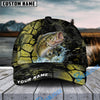 BlueJose Fishing Cracked Texture Gold Black Splash Graphic Personalized Cap (13 Breeds)