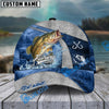 BlueJose Fishing Splash Water Fish Scale Lake View Personalized Name Classic 3D Cap (13 Breeds)