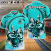 BlueJose Bowling And Pins Super Strong Throw Customized Name Shirt For Kids(4 Colors)