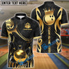 BlueJose Bowling & Pins Golden Crown King Luxury Style Customized Name, Team Name 3D Shirt (6 Colors)
