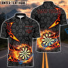 BlueJose Darts Flaming Dartboard Tribal Arrows Personalized Name, Team Name Shirt (4 Colors)