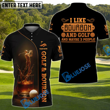 BlueJose Funny I Like Bourbo and Golf Shirts, Custom Name & Team Name 3D Shirts