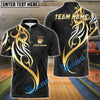 BlueJose Bowling And Pins Sport Golden Tribal Crown Customized Name, Team Name 3D Shirt (4 Colors)