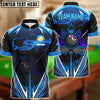 BlueJose Billiards 8 and 9 Ball Blue Fire Personalized Shirt