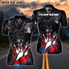 BlueJose Bowling And Pins Wolf Attack Dark Fury Customized Name, Team Name 3D Shirt (4 Colors)