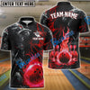 BlueJose Bowling And Pins Flame Wolf Multicolor Customized Name 3D Shirt (4 Colors)