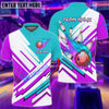 BlueJose Bowling And Pins The Twinside Flame Customized Name 3D Shirt (4 Colors)