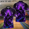 BlueJose Bowling And Pins Ancient Egyptian God Anubis Customized Name, Team Name 3D Shirt (4 Colors)