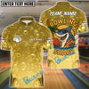 BlueJose Bowling And Pins Funny Cartoon Shark, Bubble Design Customized Name 3D Shirt (4 Colors)