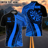 BlueJose Darts Tribal Pattern Personalized Name, Team Name Pocket Shirt (4 Colors)