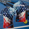BlueJose Pickleball American Flag Personalized Name, Team Name Unisex Shirt