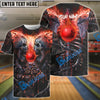 BlueJoses Bowling Ball Skull Personalized Name Team Name 3D Shirt (4 Colors)