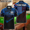 BlueJose Billiard Navy US Flag Pattern Personalized Name, Team Name Unisex Shirt