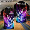 BlueJose Bowling And Pins Flame Customized Name 3D Shirt ( 6 Colors)