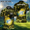 BlueJose Golf Ball Thunder Pattern Customized Name, Team Name 3D Shirts (4 Colors)