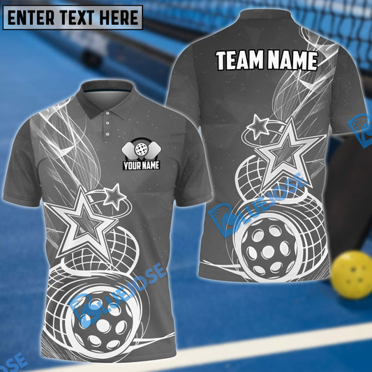 BlueJose Pickleball Star Customized Name 3D Shirt (4 Colors)
