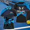 BlueJose Pickleball Action Customized Name 3D Shirt (4 Colors)
