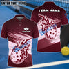 BlueJose Pickleball Fire Pattern Customized Name 3D Shirt (4 Colors)