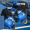 BlueJose Pickleball Grunge Flame Personalized Name, Team Name Unisex Shirt (4 Colors)