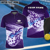BlueJose Pickleball Fire Pattern Customized Name 3D Shirt (4 Colors)